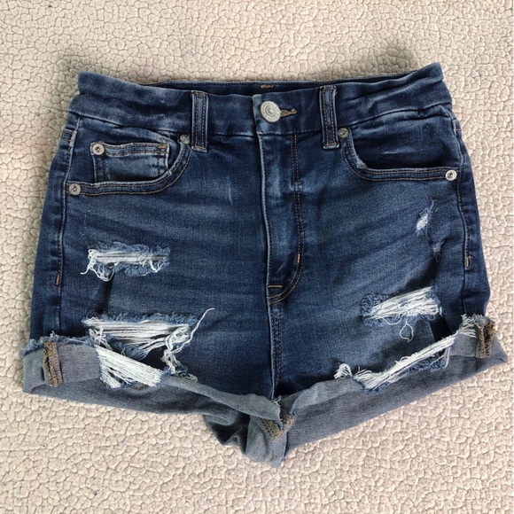 American Eagle Women’s Size 2 Curvy Hi-Rise Shortie – Next Level Stretch, Distre - Picture 1 of 13